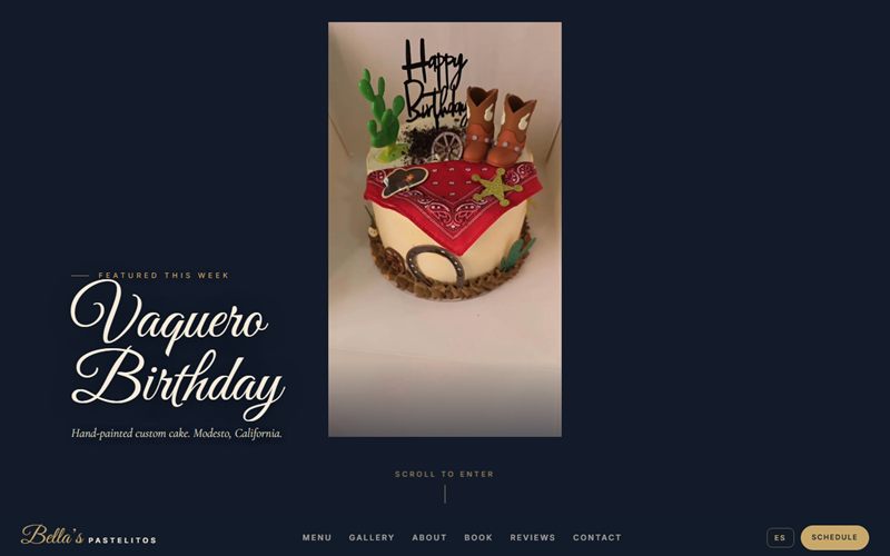 Bella's Pastelitos website